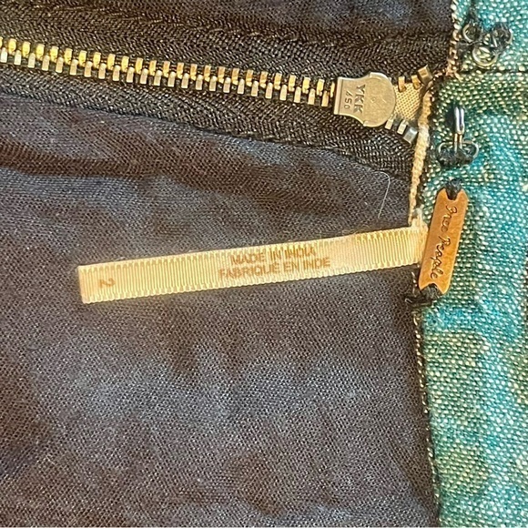 Free People Retro Chevron Stripe Mini Skirt Bohemian Linen Blend size 2 - Picture 5 of 5